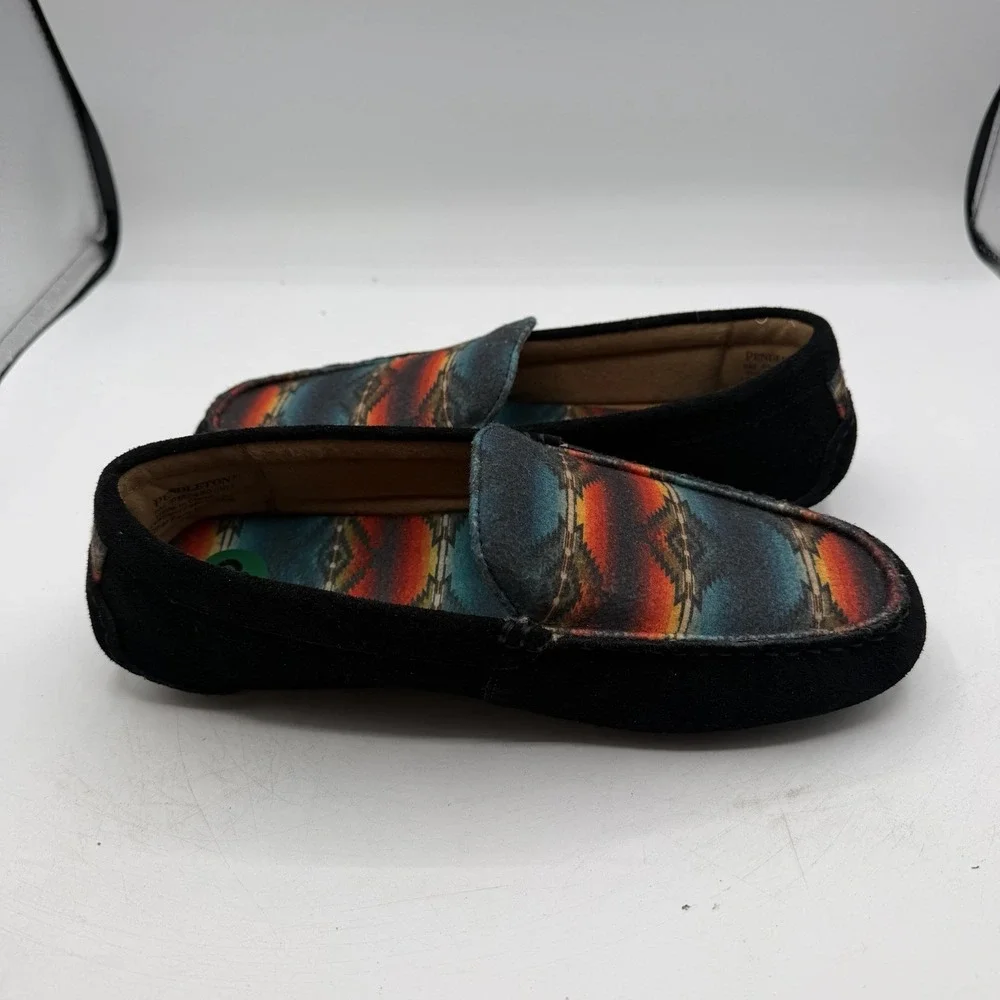 Pendleton Santillo Sunset Slippers Mens‎ 8 Black Aztec Slip On Comfort Moccasins